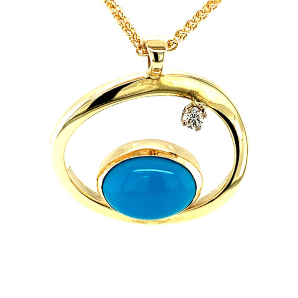 Turquoise and Diamond Pendant